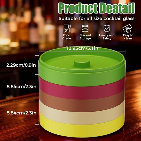 Margarita Salt Rimmer Set, 5-Tier Rimmer Holds Lime Juice Salt Sugar, Easy-Clean Durable Bar Accessories with 2 Sponges, Bar Tool for Cocktail Margarita Glasses & Drink Decorations in Kuwait