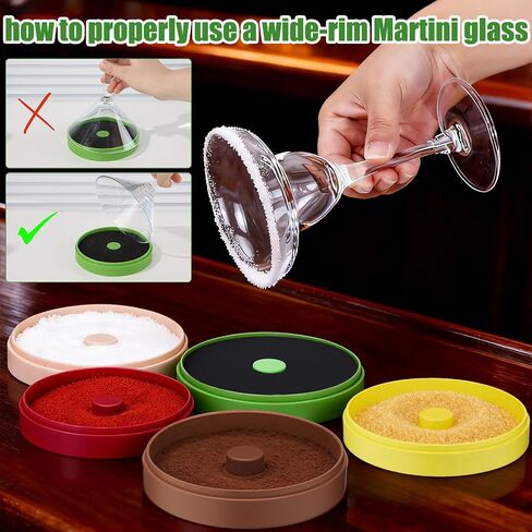 Margarita Salt Rimmer Set, 5-Tier Rimmer Holds Lime Juice Salt Sugar, Easy-Clean Durable Bar Accessories with 2 Sponges, Bar Tool for Cocktail Margarita Glasses & Drink Decorations in Kuwait