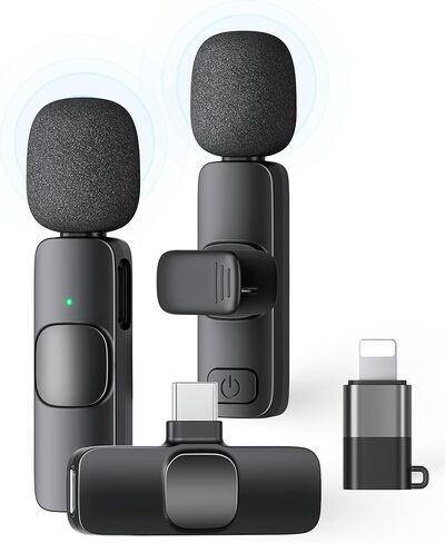 Wireless Lavalier Microphone for iPhone14 & Below– Noise Cancelling Lapel Mic with Charging Case, 80H Playtime, Plug & Play for YouTube, TikTok, Podcast, Zoom, Live Streaming, Content Creation in Saudi Arabia