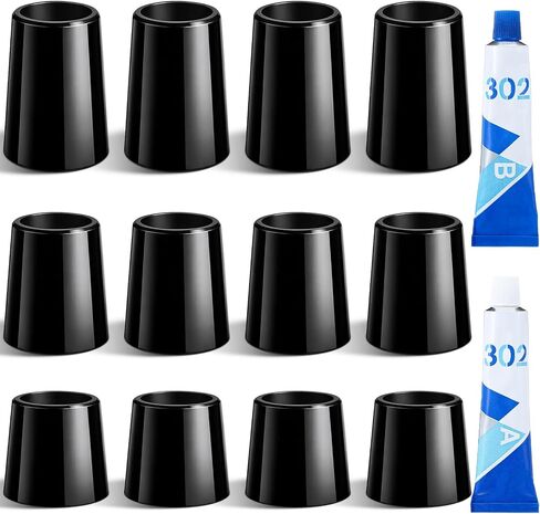 Junkin 30 Pcs Solid Black Flat Golf Iron Ferrules for Tapered with Repair Glue, 3 Sizes Black Golf Club Ferrules for Most Club Body Accessories, 0.370 Shaft, 0.750/0.780/0.860 Height in Kuwait