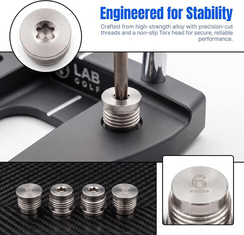 6g LAB Golf Putter Weights 4 Pack for MEZZ.1 Series & DF3 Replacement | Alloy weight screw set; compatible with LAB Golf MEZZ.1, MEZZ.1 Max, DF3 putters; 4pcs 6g for swing tuning in Kuwait
