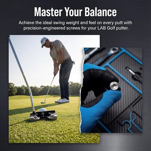 6g LAB Golf Putter Weights 4 Pack for MEZZ.1 Series & DF3 Replacement | Alloy weight screw set; compatible with LAB Golf MEZZ.1, MEZZ.1 Max, DF3 putters; 4pcs 6g for swing tuning in Kuwait