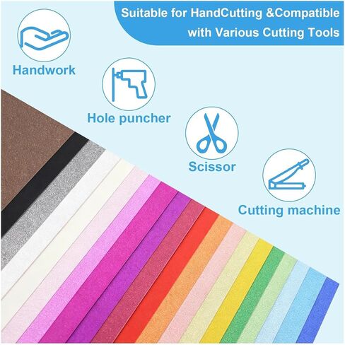 40 ورقة 20 ألوان بريق بطاقة ， A5 Craft Art Glitter Paper ، طباعة البطاقات ، مستلزمات سجلات المشروع DIY in Kuwait