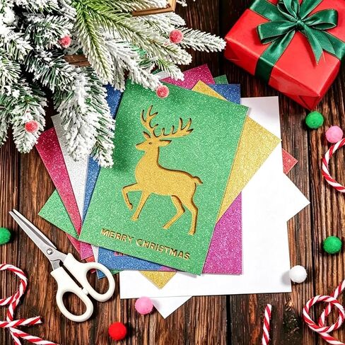 40 ورقة 20 ألوان بريق بطاقة ， A5 Craft Art Glitter Paper ، طباعة البطاقات ، مستلزمات سجلات المشروع DIY in Kuwait