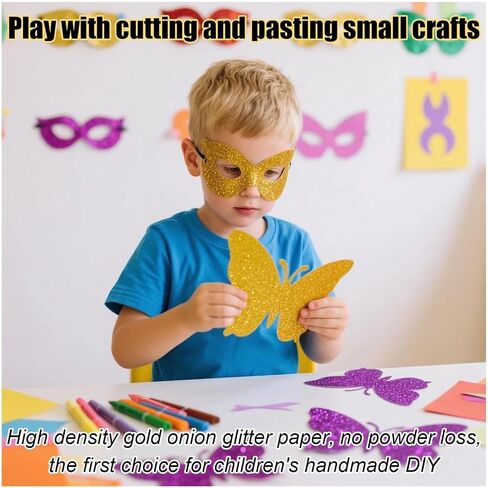 40 ورقة 20 ألوان بريق بطاقة ， A5 Craft Art Glitter Paper ، طباعة البطاقات ، مستلزمات سجلات المشروع DIY in Kuwait