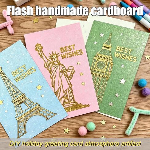40 ورقة 20 ألوان بريق بطاقة ， A5 Craft Art Glitter Paper ، طباعة البطاقات ، مستلزمات سجلات المشروع DIY in Kuwait