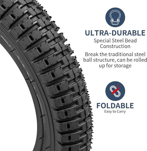 YunSCM 2-PCS 14" Kid Bike Tires 14X2.4/64-254 and 14" Heavy Duty Bike Tubes Schrader Valve Compatible with 14 x 2.35 14 x 2.40 All-Terrain Directional Tread Bike/Bicycle Tires and Tubes (Y-1030) in Saudi Arabia
