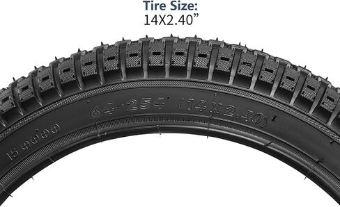 YunSCM 2-PCS 14" Kid Bike Tires 14X2.4/64-254 and 14" Heavy Duty Bike Tubes Schrader Valve Compatible with 14 x 2.35 14 x 2.40 All-Terrain Directional Tread Bike/Bicycle Tires and Tubes (Y-1030) in Saudi Arabia