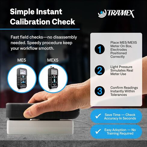 Tramex Accessory Pack for Meters MEX5 & ME5 | Use When Measuring Moisture Content in Wood, Drywall & Building Materials | Calibration Check Box, Extension Handle, 1 Set of Slide Protectors & Pouch in Kuwait