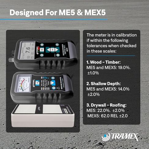 Tramex Accessory Pack for Meters MEX5 & ME5 | Use When Measuring Moisture Content in Wood, Drywall & Building Materials | Calibration Check Box, Extension Handle, 1 Set of Slide Protectors & Pouch in Kuwait