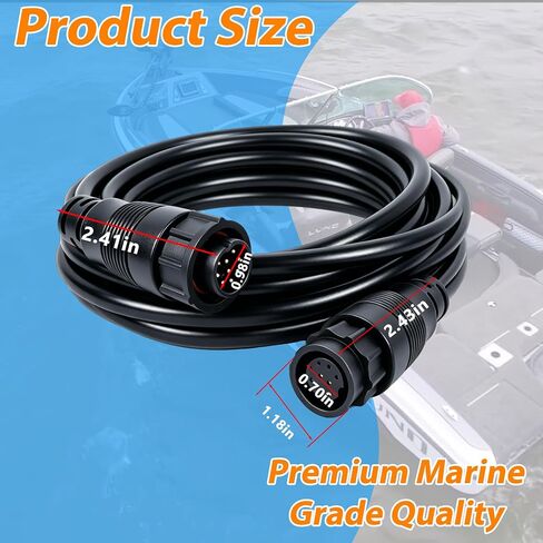 3005.6907 كابل تمديد 9 دبوس 10 قدم | متوافق مع محول Lowrance LSS-1 LSS-2 StructureScan | قطعة بديلة 000-00099-006 | للسونار البحري ومكتشف الأسماك in Kuwait