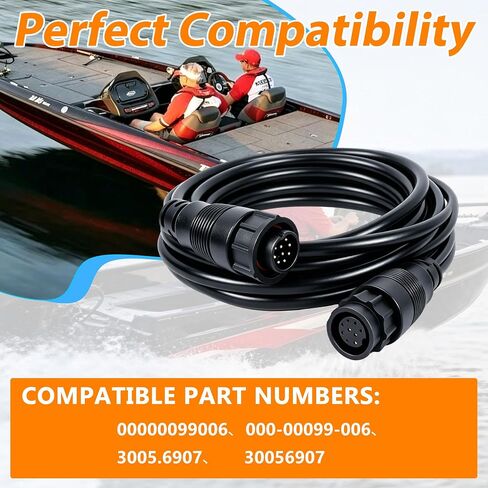 3005.6907 كابل تمديد 9 دبوس 10 قدم | متوافق مع محول Lowrance LSS-1 LSS-2 StructureScan | قطعة بديلة 000-00099-006 | للسونار البحري ومكتشف الأسماك in Kuwait