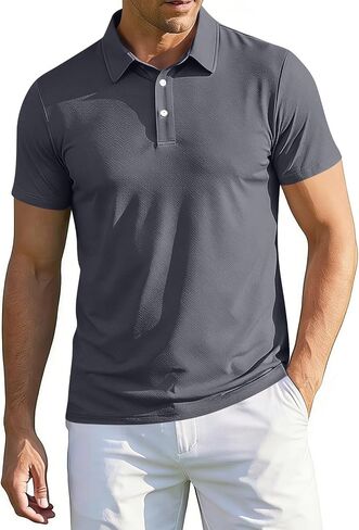 تي شيرت بولو رجالي غربي بأكمام قصيرة ورقبة على شكل حرف V من Henley لقميص كاجوال بأزرار وقميص صيفي عصري in Kuwait