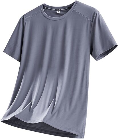 Men’s Short Sleeve Casual Shirt Moisture Wicking Active Crew Neck T Shirt Athletic Running Blouse Gym Workout Tee Tops in Kuwait