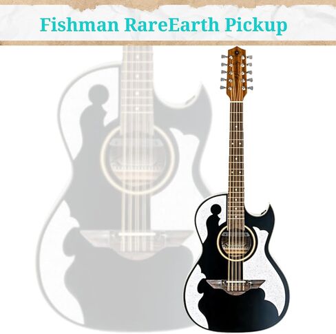 H. Jimenez LBQ4EBT El Patron Bajo Quinto, Acoustic-Electric Guitar with Gig Bag, Glossy Black in Saudi Arabia