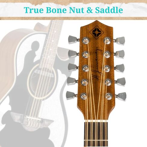 H. Jimenez LBQ4EBT El Patron Bajo Quinto, Acoustic-Electric Guitar with Gig Bag, Glossy Black in Saudi Arabia