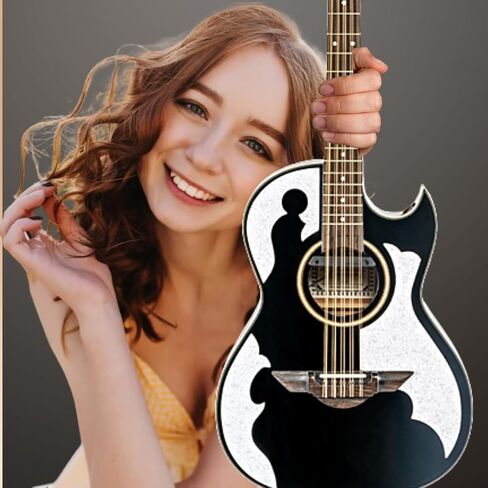 H. Jimenez LBQ4EBT El Patron Bajo Quinto, Acoustic-Electric Guitar with Gig Bag, Glossy Black in Saudi Arabia