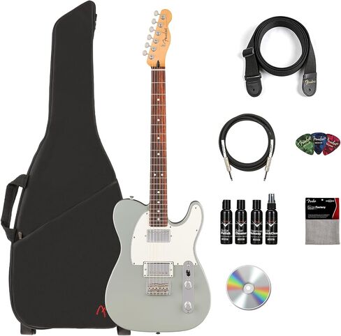 Fender Player II Telecaster HH - Cactus Gray Bundle with Gig Bag, Strap, Instrument Cable, Picks, Guitar Cleaning Kit, and Austin Bazaar Instructional DVD in Saudi Arabia