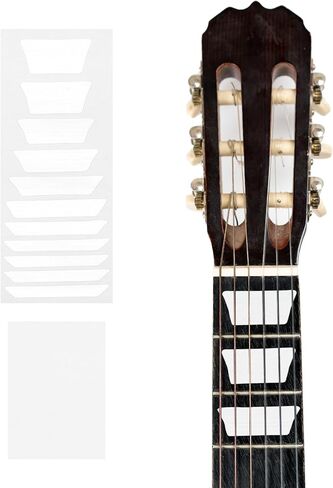 Generic Guitar Decals, Silver, Trapezoid Inlay Stickers, 11 Pcs, 15x6 cm/5.9x2.7 inch, For Music Guitar, Bass, Acoustic Guitar in Saudi Arabia