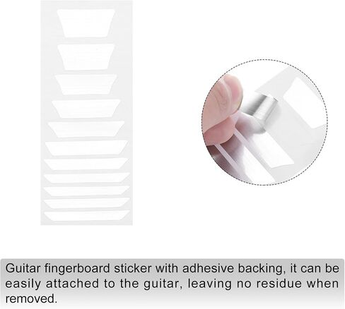 Generic Guitar Decals, Silver, Trapezoid Inlay Stickers, 11 Pcs, 15x6 cm/5.9x2.7 inch, For Music Guitar, Bass, Acoustic Guitar in Saudi Arabia