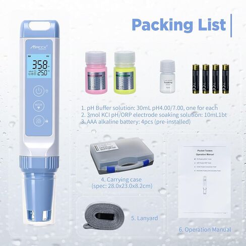 PH Water Tester Kit, Range(-2.0-16.00) PH Pen, ±0.01 pH Accuracy, PH Meter with LCD Display,POCT01-001 in Saudi Arabia