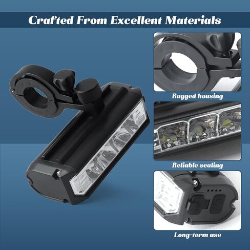 LED Bike Light Compatible with Tuttio Soleil01 Electric Dirt Bike, USB Rechargeable Bicycle Headlight for Night Riding, Daytime Running Lights with Mounting Bracket and Tools in Kuwait