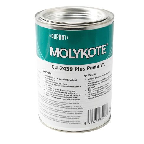 Molykote Cu-7439 Plus Paste V1 1 كجم من شحم التشحيم والتصاق السطح المعدني مع مسحوق النحاس طويل الأمد عالي التحمل ومضاد للضغط لمقاومة التآكل لمكونات الماكينة ودرجة الحرارة العالية in Kuwait