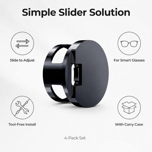 غطاء خفيف متوافق مع نظارات Meta Wayfarer، Skyler، Headliner، Oakley Headliner AI الذكية، واقي عدسة مخترق للإشارة رفيع للغاية 7 مم، تصميم سهل الضغط (أسود#4قطع) in Kuwait