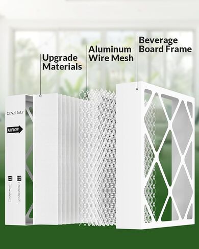 FLRQB5AH23M11 22.7x20.7x4.7 فلتر هواء Merv 13، متوافق مع فلتر الهواء ترين وEnvirowise، لأنظمة HVAC وتكييف الهواء المنزلي، عبوتان in Kuwait