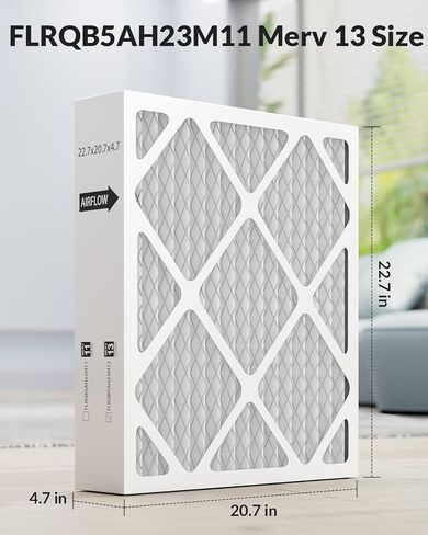 FLRQB5AH23M11 22.7x20.7x4.7 فلتر هواء Merv 13، متوافق مع فلتر الهواء ترين وEnvirowise، لأنظمة HVAC وتكييف الهواء المنزلي، عبوتان in Kuwait
