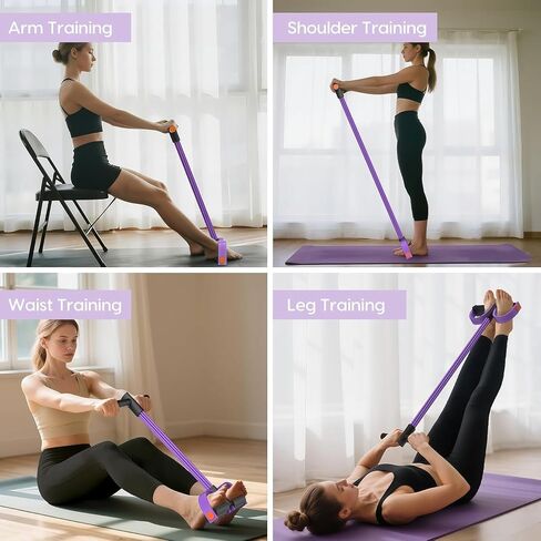 Pedal Resistance Band with Handle, Multifunction Tension Rope, Ankle Fitness Band, Foot Pedal Resistance Band for Abdomen, Waist, Arm, Leg Stretching Training in Kuwait