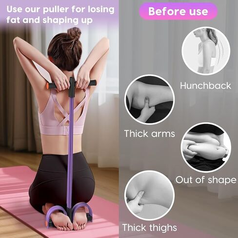 Pedal Resistance Band with Handle, Multifunction Tension Rope, Ankle Fitness Band, Foot Pedal Resistance Band for Abdomen, Waist, Arm, Leg Stretching Training in Kuwait