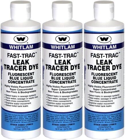 3-PK Whitlam Fast Trac ​LTDG16 Liquid Leak Tracing Dye​, Blue, 16 Ounce Bottle, Each Treats Up to 12,500 Gallons. in Kuwait