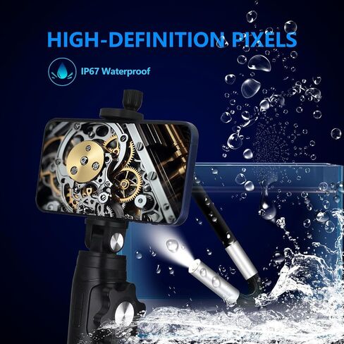 Two-Way Articulating Borescope Camera with Light, Endoscope Inspection Camera with 3.3FT Semi-Rigid Probe, IP67 Waterproof Inspection, Flexible Snake Scope for Home Repair, Automotive in Kuwait