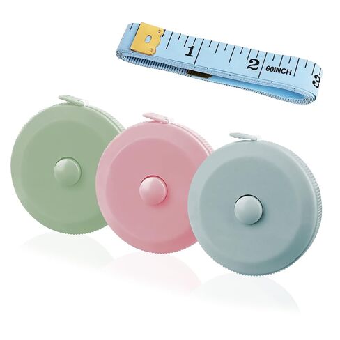 GDMINLO 3 Pack Tape Measure Measuring Tape for Body Craft Weight Loss Measurements Retractable 60-inch 1.5 Meter, Small Push Button Dual Sided Tape Measure Body Measuring in Kuwait
