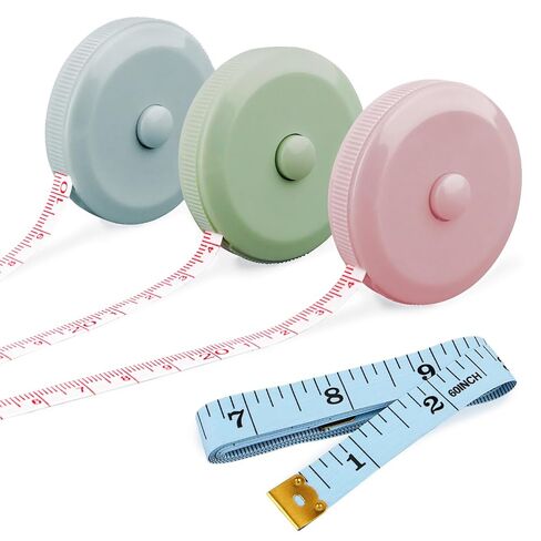 GDMINLO 3 Pack Tape Measure Measuring Tape for Body Craft Weight Loss Measurements Retractable 60-inch 1.5 Meter, Small Push Button Dual Sided Tape Measure Body Measuring in Kuwait