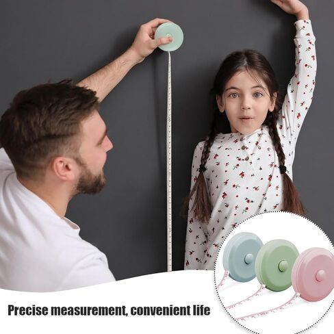 GDMINLO 3 Pack Tape Measure Measuring Tape for Body Craft Weight Loss Measurements Retractable 60-inch 1.5 Meter, Small Push Button Dual Sided Tape Measure Body Measuring in Kuwait