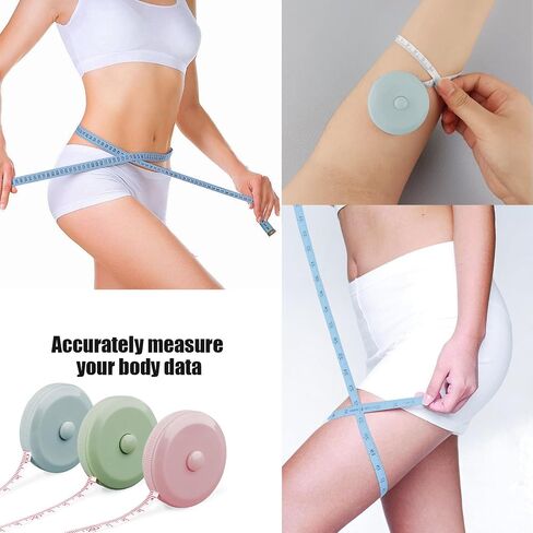GDMINLO 3 Pack Tape Measure Measuring Tape for Body Craft Weight Loss Measurements Retractable 60-inch 1.5 Meter, Small Push Button Dual Sided Tape Measure Body Measuring in Kuwait