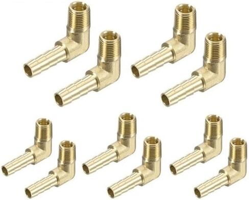 10 عبوات من النحاس مقاس 1/4 بوصة خرطوم بارب مناسب مع خيط ذكر NPT مقاس 1/8 بوصة لخطوط الغاز والوقود والمياه والهواء - مقاومة للتآكل in Kuwait