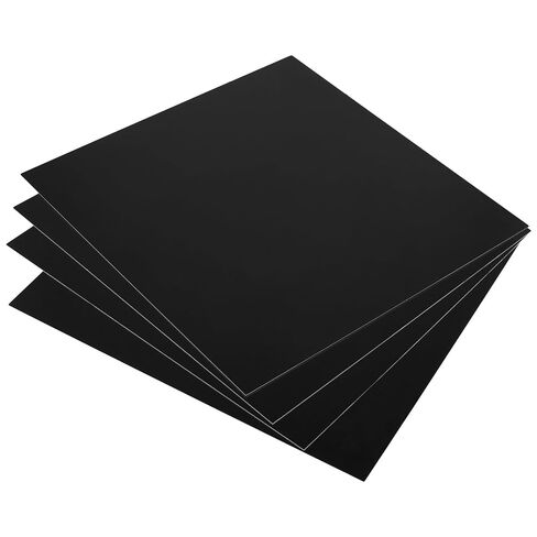 SHEUTSAN 4 Pack Anodized Aluminum Sheet, 12 x 12 x 1/32 Inch, 0.8MM Thin Metal Plates for Crafting DIY House Decoration, Black in Kuwait