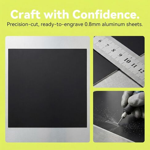 SHEUTSAN 4 Pack Anodized Aluminum Sheet, 12 x 12 x 1/32 Inch, 0.8MM Thin Metal Plates for Crafting DIY House Decoration, Black in Kuwait