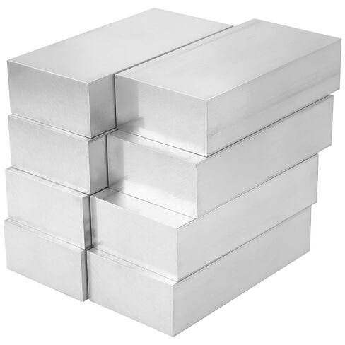 MUKCHAP 8 PCS 1 x 2 x 4 Inch 6061 Aluminum Flat Bar, 25 x 50 x 100mm Aluminum Metal Block Bar Stock for Crafting, Industry, Machining in Kuwait