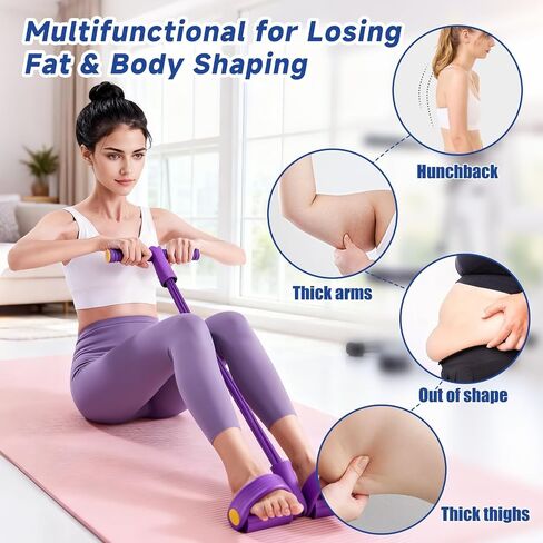 Pedal Resistance Bands with Handles, 6-Tube Multifunction Pedal Resistance Band, Natural Rubber Foot Pedal Resistance Bands for Waist, Arms, Abdomen, and Legs in Kuwait