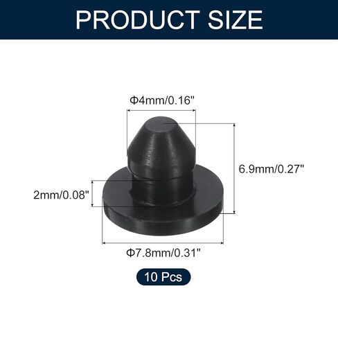 uxcell 10pcs Hole Plug 3/16 Inch (4mm) Button Plugs Fit for 3.5mm Hole, Snap in Locking Hole Tube Plug Silicone Tube Waterproof Plug Tube Plug, Black in Kuwait