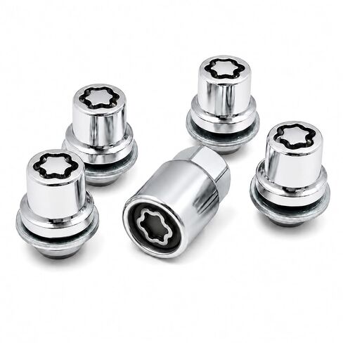 00276-00900 Wheel Lock Lug Nuts Set M12 x 1.5, Chrome Anti-Theft Security Wheel Locks Compatible with Toyota Camry Corolla Highlander RAV4 Tacoma Sienna & Lexus RX350 ES350 (Set of 4 Locks + 1 Key in Kuwait