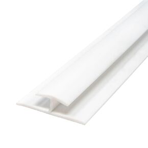 Outwater Plastic H Channel Fits Material 3/16 Inch Thick White Styrene Divider Moulding with Adhesive 48 Inch Length in Kuwait