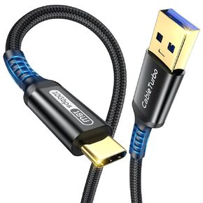 10Gbps Android Auto USB C Cable, 2FT USB 3.1 Gen2 Data Transfer & 3A Fast Charging USBA to USB C CarPlay Cable Braided Cord for iPhone 17/16/15, Galaxy S26/S25, SSD, Xbox/PS5, Tablet, Dashcam and More in Saudi Arabia