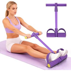 Resistance Band with Foot Pedal, Elastic Pull Rope for Sitting Row, Yoga, Stretching, Waist Training in Saudi Arabia