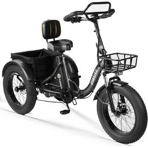 دراجة كهربائية ESKUTE T300 Pro للبالغين، دراجة إلكترونية بمقود فراشة مع بطارية قابلة للإزالة طويلة المدى بقدرة 998.4 وات في الساعة، محرك ذروة 1200 وات، إطارات سميكة 20 بوصة × 4.0 بوصة، 3 عجلات قابلة للطي، حتى 80 ميلًا in Kuwait