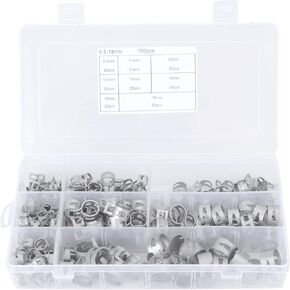 160PCS Hose Clamps Spring Hose Clamp Stainless Steel Double Wire Spring Clips Kit Irrigation Pipe Clips for Automotive Radiator Plumbing Fuel Line Garden and Water Pipe Connections in Saudi Arabia